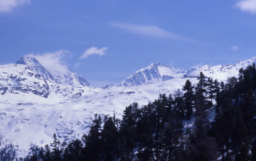 Piz Bernina in eastern Switzerland.