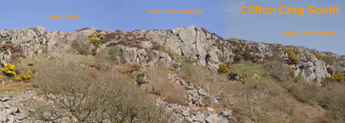 Clifton Crag, Dumfries, topo and route photo