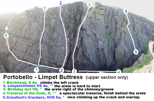 Limpet Buttress, Traverse of the Cods