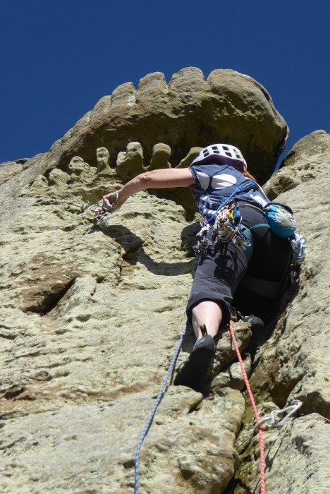 Climbing at Bowden Doors, Northumberland.