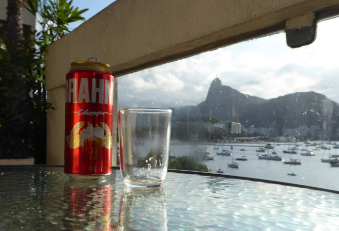 The Corcovado and Rio de Janeiro seen from the balcony of the Hotelinho da Urca. 
