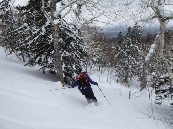 Ski-mountaineering on Furano-dake, Hookaido, northern Japan. 